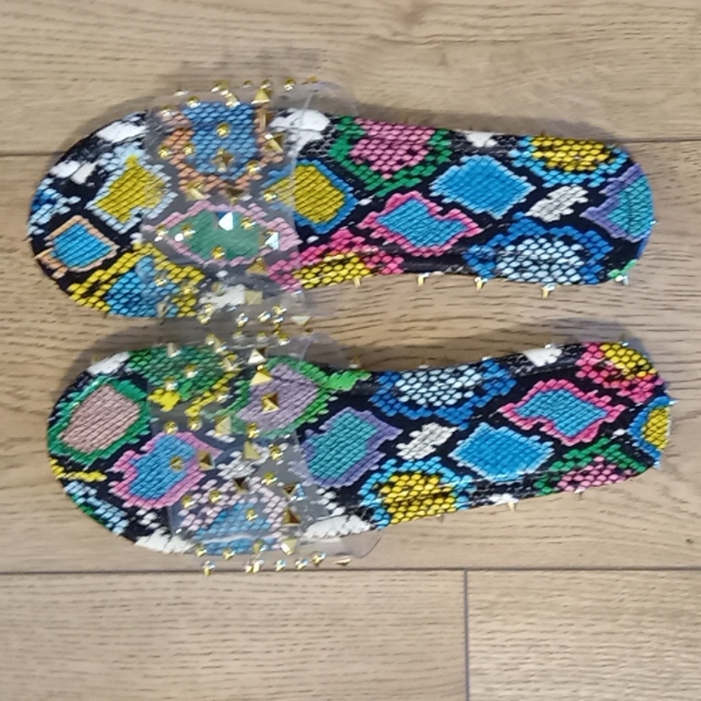 Multi Print Snakeskin Slides